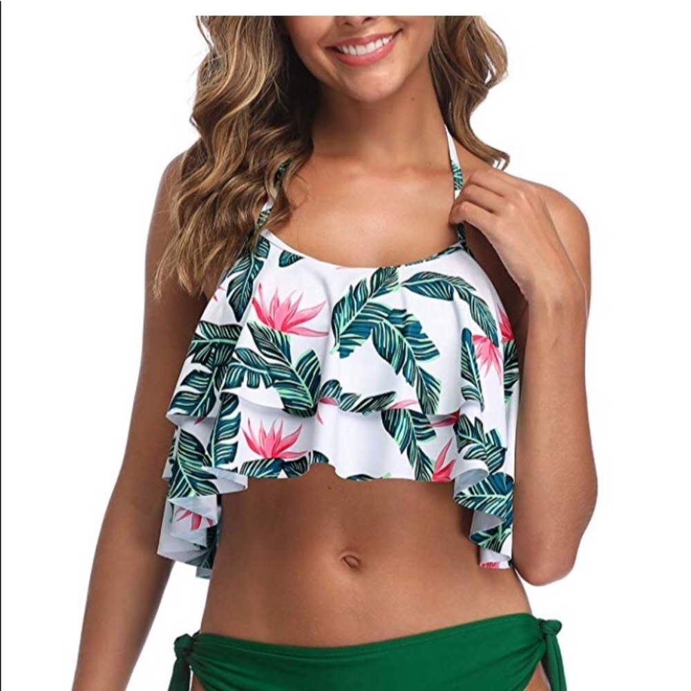 Halter Flounce Bikini Top